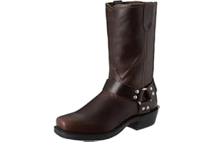 SENELK Boots Harness Herren Brown Bikerstiefel Braun Motorradstiefel Mitte Kalb Biker Boots