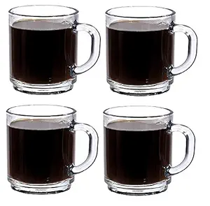 Eviqe Store - Glass Coffee Mug , Tea Cups , Ice Cream Cups Cute Snow Men Cups || 250 ML || Pack of 4