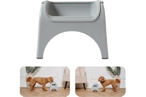 EASYEAT The Premium Dog Feeding Station Perfect for Small to Medium Sized Pets Raised Dog Bowl with a Beautiful, Non-Slip Design –Elevated bowl Improves Digestion, User friendly (Steel Grey)