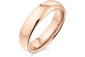 Bling Jewelry Anello Di Base Della Banda Nuziale Di Titanio Di 2-8Mm Placcato Oro Rosa Nero Semplice Della Coppia Della Cupola Classica Per Gli Uomini Le Donne Misura Di Comodità