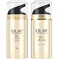 Olay Day Cream Total Effects 7 in 1, Anti-Ageing Moisturiser, 20g And Olay Night Cream Total Effects 7 in 1, Anti-Ageing Moisturiser, 20g