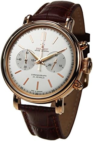 Poljot International "Classic" Mechanical Chronograph Russian Watch Brown Leatherband