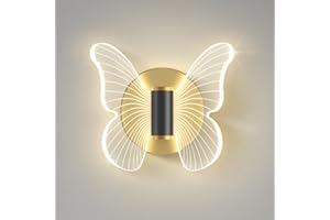 CHAO ZAN Lampada Da Parete a LED a Farfalla, Applique Da Parete Moderne a Farfalla, Apparecchio di Illuminazione a Parete a LED Luce Lampada Muro animale Creativo Bambini Vivaio Stanza, Bianco caldo (singolo)