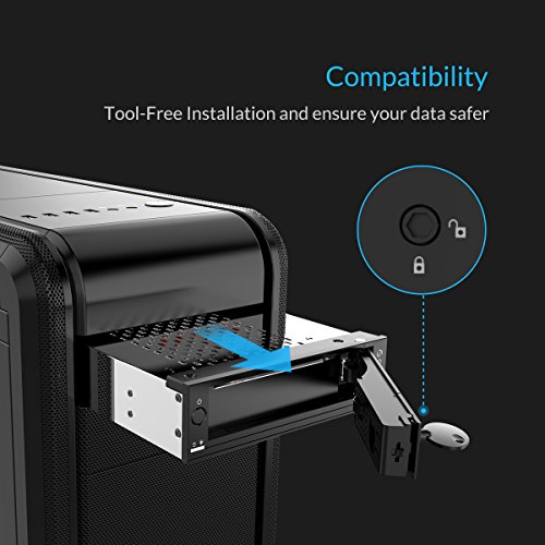 ORICO 3,5″ auf 5,25″ Wechselrahmen, Einbaurahmen für 3,5″ Festplatten Interne SATA HDD, 5,25″ Laufwerksschacht Adapter für Desktop-PC Computer CD-/DVD-ROM, Rostfreier Stahl - 3