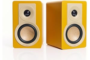 DALI KUPID Premium-Kompakt-Passiv-HiFi-Regallautsprecher, 2-Wege-Design mit 4,5-Zoll-Tieftöner und 1-Zoll-Hochtöner, inklusive Wandhalterung (Paar) – Goldgelb