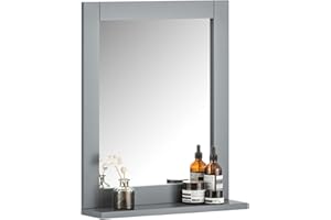 SoBuy lustro do łazienki lustro łazienkowe Szary,FRG129-SG