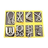 Paquete Contenido: 1set dyudyrujdtry Fashionable 8 Clases Metal Manualidades Chino Anillo Puzzle Iq Rompecabezas Niños Adulto Juguete Educativo - Aleatorio