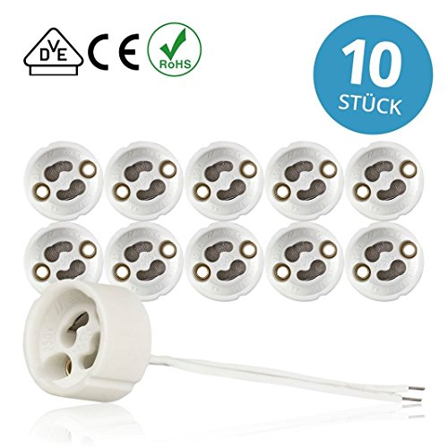 détail Culot GU10 standard Douilles VDE céramique 230Volt, 2A, 100Watt, (10 Pièce)