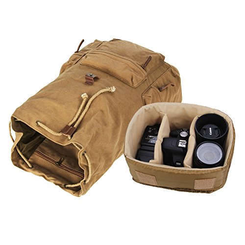 Koolertron - Etui Toile DSLR Camera SLR   paule Sac    dos sac de montagne Avec Rain Cover   tanche pour Sony Canon Nikon Olympus ont une position sp  ciale pour ordinateur portable et tablette