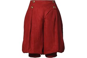 COSDREAMER Pantaloncini da Donna a Vita Alta Doppiopetto Rinascimentale Pantaloni medievali Vintage Mutandine Pirata Pantaloncini