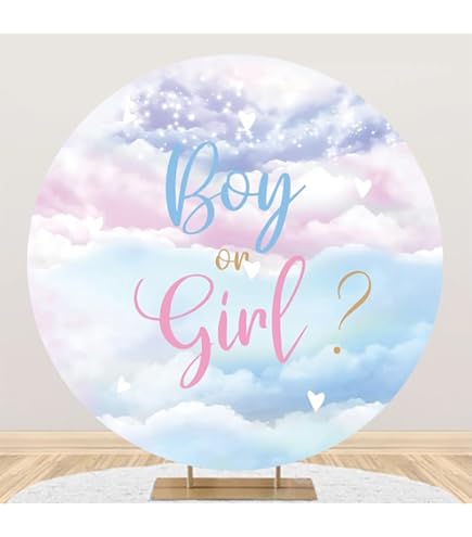 Sfondo Rotondo 1.8m Per Feste Baby Shower - Telo In Poliestere Per Gender Reveal E Foto