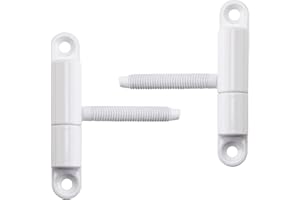 SOTOOLS Lot de 2 charnières de porte à visser avec tenon M8 x 50 mm Blanc laqué avec technologie de palier lisse sans entretien pour portes jusqu'à 40 kg