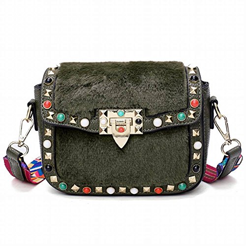 Preisvergleich Produktbild Broadband Messenger Bag Weibliche Umhängetasche Wilde Breite Umhängetasche , Armeegrün