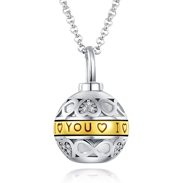 BEILIN Sterling Silver Urn Necklace - Teardrop Cremation Jewelry For Ashes With Cubic Zirconia | Memorial Keepsake Pendant