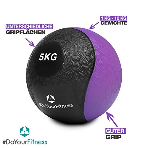 Medizinball »Medical« / 1kg 2kg 3kg 4kg 5kg 6kg 7kg 8kg 9kg 10kg / Fitnessball / Gewichtsball / Leichte bis sehr schwere Gymnastikbälle in professioneller Studio-Qualität aus rutschfesten PVC / erhältlich in unterschiedlichen Farbcodierung - 3