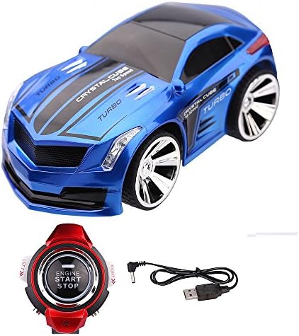 Huatuo® Rechargeable Remote Voice Control Car Toys Command by Smart Watch Spin Out + Demo (Blue)
