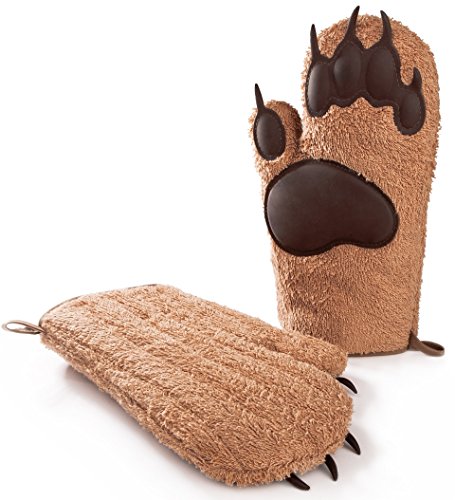 Designer Bär Backhandschuhe, DER BLICKFANG in jeder Küche, Topfhandschuhe, Ofenhandschuhe, Küchenhandschuhe, die Geschenksidee, 1 Paar - 5