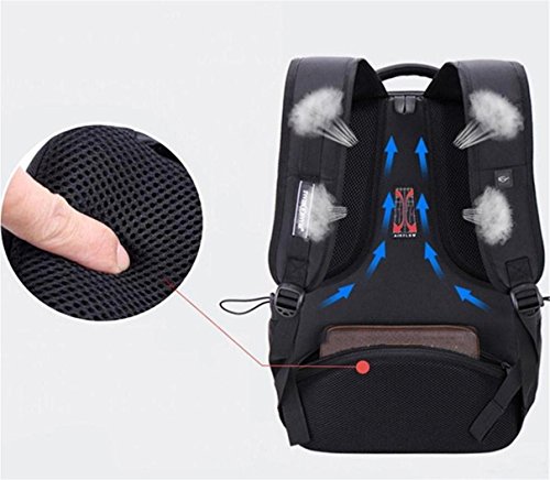 Ammon Lowen Laptop Rucksack 17 Zoll Business Backpack Damen Herren Tagesrucksack Mit USB Ladeport 35 40 Liter f  r Herren M  nner Reise B  ro