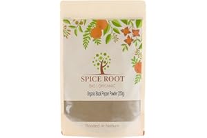 SPICE ROOT Organic Ground Black Pepper Powder 250g - Premium Quality, Certified Organic