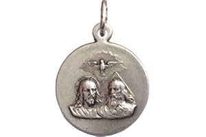 I G J The Holy Trinity Silver Tone Medal - The Patron Saints Medals