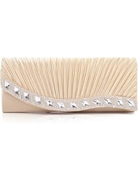 Damara Faltenwurf Große Damen Strass Abendtasche