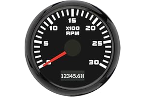 ELING Tachymètre universel 52 mm 3000 tr/min compte-tours avec rétroéclairage 7 couleurs pour chariots élévateurs tracteurs