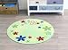 Produktbild Zala Living Velours Kinder Flower Field Grün 100 cm Kinderteppich Teppich rund Kinderzimmer, Polyamid, 100 x 100 x 0,7 cm