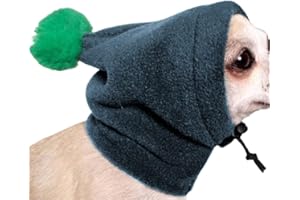 WUURAA Dog Warm Hat Solid Color Pet Hat With Small Pompom Dog Hat With Drawstring Adjustment Winter Leopard Print Pet Headgear Pet Hat