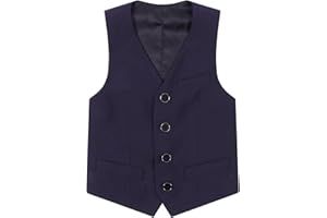 SOSOUL Little Boy's 4 Button Formal Suit Vest Kids Plain Gentleman Tuxedos Waistcoat for Wedding Prom Performance