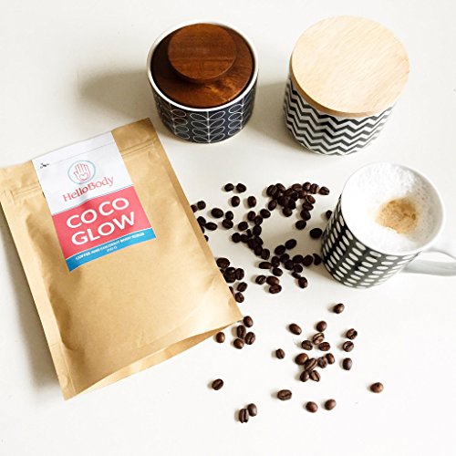 Kaffee Peeling Body Scrub | Coco Glow | HelloBody Körperpeeling | für Gesicht & Körper | Männer & Frauen | mit Hautpflegeöl | hilft gegen Hautprobleme, Cellulite, Akne & Schwangerschaftsstreifen | 200g - 9