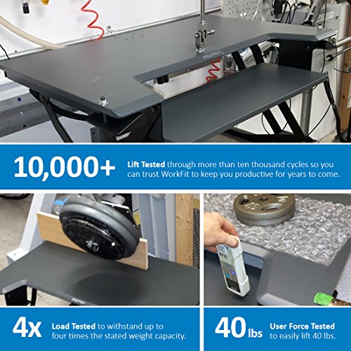 ERGOTRON WorkFit-TL Sitz-Steh-Schreibtisch-Arbeitsplatz weiss max. Belastung 18kg. - 7