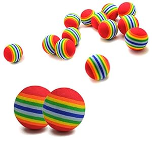15 Piezas de Juguete Suave Espuma Gato Bola Arco Iris, Bolas Juguetes para Gatos