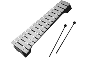 summina 15-Note Xylophone Glockenspiel Wooden Base Aluminum Bars with Mallets Percussion Musical Instrument Gift with Carrying Bag
