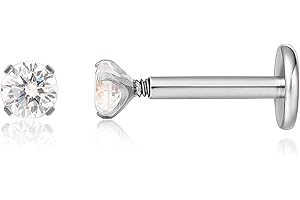 limerencia 2 Piezas Piercing Titanio Oreja, 18G Médico Pendientes Titanio Hipoalergénicos Rosca Interna, para Mujer Hombre Niña Cartílago Labret Nariz Helix Tragus.