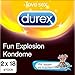 Produktbild Durex Fun Explosion Kondome, Online Sticker Kondom Aktionspackung mit gratis Kartenspiel, 2 x 18 Stück