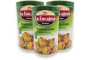 VEMOSA Berenjena Embuchada de Almagro – Elaboración artesanal con aliño tradicional y relleno de pimiento, sujeta con tallo de hinojo. Aperitivo gourmet manchego único (Pack 3 Latas).