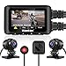Price comparison product image WonVon MT1 Motorcycle Dash Cam 1080P 2.7" LCD Motorcycle Recording Camera Dual Lens Front and Rear Camera Built-in WiFi, with GPS module, Night Vision, G-Sensor, Loop Recording, Support 256GB max