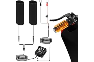 BEHOGAN Manopole riscaldanti per moto, 12 V, USB riscaldate, per l'inverno, con controllo intelligente della temperatura, per moto, 1 paio