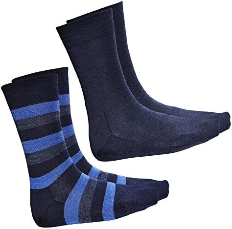 vitsocksMen's MERINO Wool Everyday Fine Soft Warm Socks (2 PAIRS) Striped & Plain