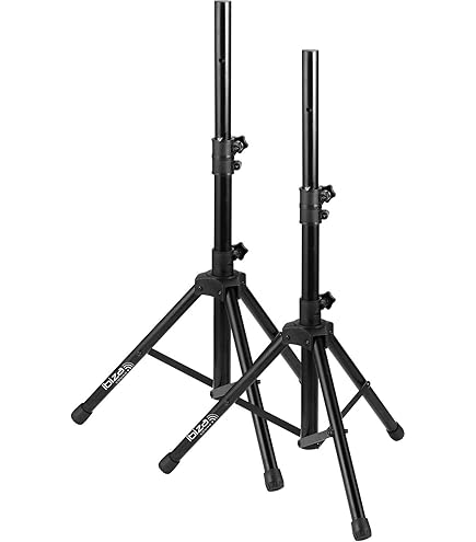 2 Supports Enceinte En Acier – Pieds De Haut-parleur Tripode, Réglables 120-193 Cm, Sac Inclus