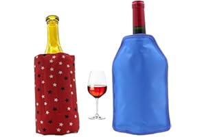 HI FINE CARE Manicotto refrigerante per vino con protezione, refrigeratore rapido per vino, bottiglia di vino in gel refrigerante refrigerante per gelateria, manicotto per congelatore