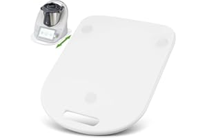 VIBINHO Tabla Deslizante Compatible con TM6/TM5, Base para Thermomix TM6/TM5 con Ruedas, Grosor de 8mm, Rificios de Fijación y Patas Antideslizantes de Silicona, Bordes Pulidos - Blanco Brillante