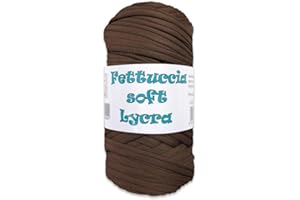 AZ MERCERIE Fettuccia per Borse in Lycra Soft ad Uncinetto e Ferri MAS 400gr/105 mt. Ideale per Borse, Zaini, Cestini, Tappeti. (marrone 75)