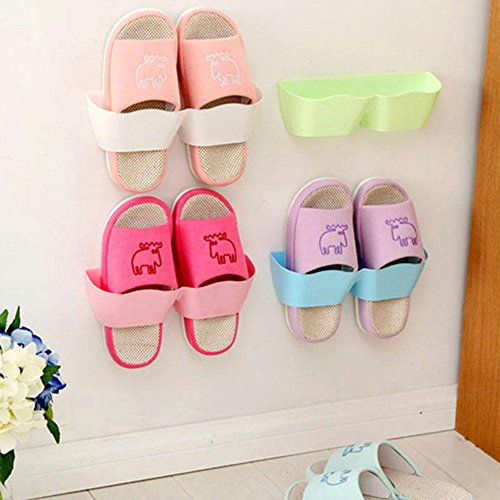 attachmenttou 2 Pack Bathroom Shoes Storage Wall Mount Rack Bathroom Bath Space Saver Organizer