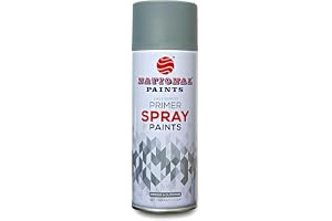 National Paints Acrylic Quick Drying, Smooth & Aesthetic Matt Finish Spray Paint for Wood, Metal & Plastic - Primer Grey