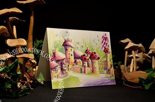 Mushroom Hill &amp; St Truffles Church - Mushroom Town Greeting Card