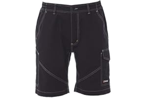 PAYPER Caracas Bermuda da Uomo 100% Cotone Chiusura Zip Tasca Porta Metro Posteriore Bande Reflex Blu Navy