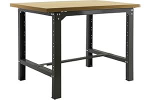Simon Rack Banco da lavoro per officina, capacità di carico 600 kg, 865x1200x750 mm, Listello di legno 35 mm, Tavolo da lavoro fai da te, Antracite/Legno - BT6