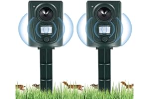 LEIPING 2024 2X Repelente Gatos - Ahuyentador para Gatos Ultrasónico IP44 Impermeable para Palomas, Pájaros, Perros, Ratones, Zorros