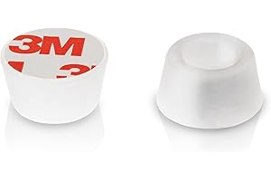 R&R SHOP - Fermaporta a pavimento flessibile, protegge pareti e superfici, adesivo e antiurto - Set di 8 (Trasparente)